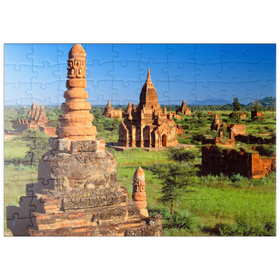 Darstellung des Puzzle Motivs Pagoden im Südosten der Ebene von Bagan, Myanmar - Puzzleteile: 100
