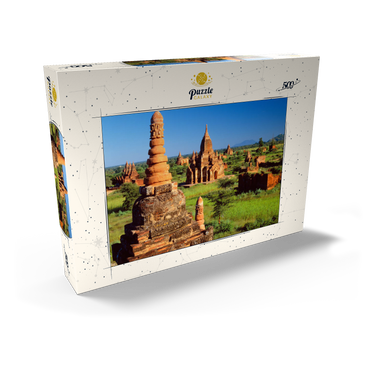 Pagoden im Südosten der Ebene von Bagan, Mandalay, Myanmar (Burma) 500 Puzzle Schachtel Ansicht2