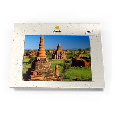 Pagoden im Südosten der Ebene von Bagan, Mandalay, Myanmar (Burma) 500 Puzzle Schachtel Ansicht3