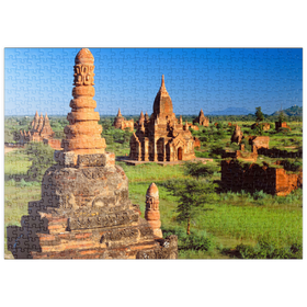 Darstellung des Puzzle Motivs Pagoden im Südosten der Ebene von Bagan, Myanmar - Puzzleteile: 500