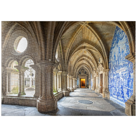 Darstellung des Puzzle-Motivs Azulejo Kachelbilder im Kreuzgang der Kathedrale Se, Porto – Puzzleteile: 1000