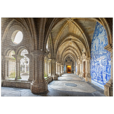 puzzleplate Azulejo Kachelbilder im Kreuzgang der Kathedrale Se in der Altstadt Ribeira von Porto 1000 Puzzle