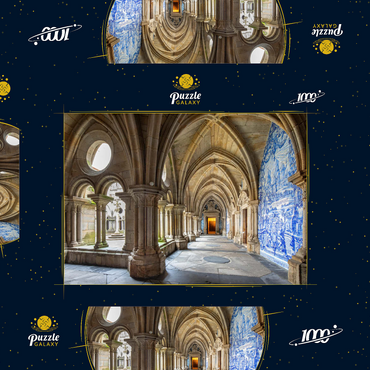 Azulejo Kachelbilder im Kreuzgang der Kathedrale Se in der Altstadt Ribeira von Porto 1000 Puzzle Schachtel 3D Modell