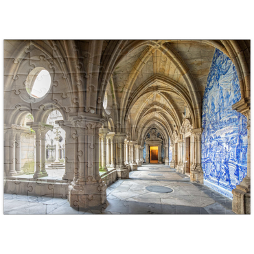 puzzleplate Azulejo Kachelbilder im Kreuzgang der Kathedrale Se in der Altstadt Ribeira von Porto 100 Puzzle