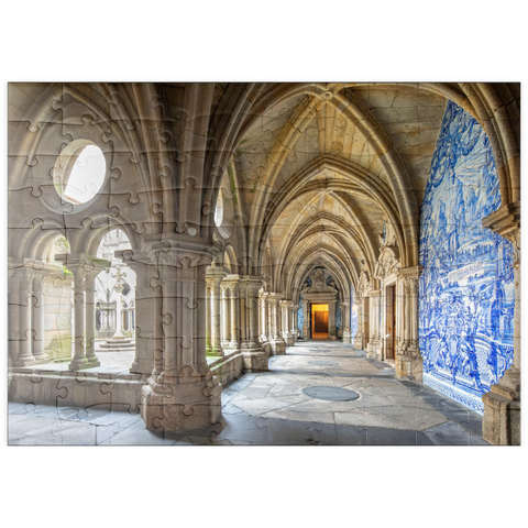 puzzleplate Azulejo Kachelbilder im Kreuzgang der Kathedrale Se in der Altstadt Ribeira von Porto 100 Puzzle