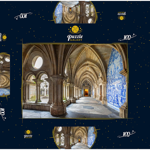 Azulejo Kachelbilder im Kreuzgang der Kathedrale Se in der Altstadt Ribeira von Porto 100 Puzzle Schachtel 3D Modell