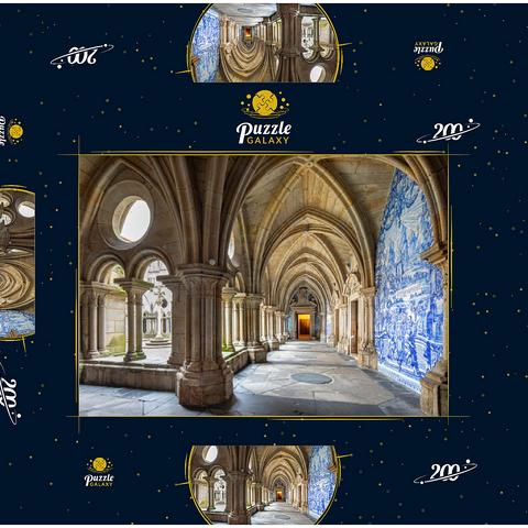 Azulejo Kachelbilder im Kreuzgang der Kathedrale Se in der Altstadt Ribeira von Porto 200 Puzzle Schachtel 3D Modell
