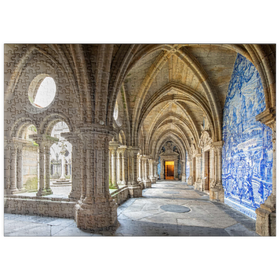 Darstellung des Puzzle-Motivs Azulejo Kachelbilder im Kreuzgang der Kathedrale Se, Porto – Puzzleteile: 500