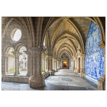puzzleplate Azulejo Kachelbilder im Kreuzgang der Kathedrale Se in der Altstadt Ribeira von Porto 500 Puzzle