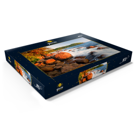 Darstellung des Puzzle Motivs Granitfelsen am Strand Anse Takamaka, Westküste, Insel Mahe, Seychellen - Puzzleteile: 100