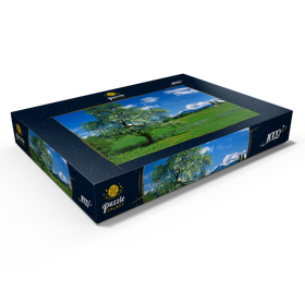 Darstellung des Puzzle Motivs Landschaft bei Gerold gegen das Karwendelgebirge mit dem Wörner - Puzzleteile: 1000