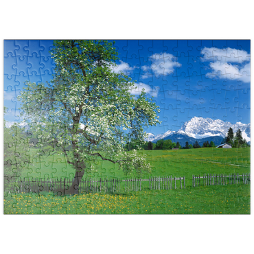 puzzleplate Landschaft bei Gerold gegen das Karwendelgebirge mit dem Wörner (2476m) 200 Puzzle