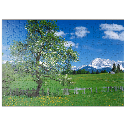 puzzleplate Landschaft bei Gerold gegen das Karwendelgebirge mit dem Wörner (2476m) 200 Puzzle