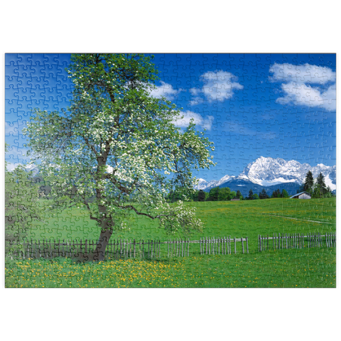 puzzleplate Landschaft bei Gerold gegen das Karwendelgebirge mit dem Wörner (2476m) 500 Puzzle