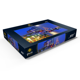 Alternative Darstellung des Puzzle-Motivs St.-Pauli-Landungsbrücken mit Elbphilharmonie in der HafenCity, Hamburg – Puzzleteile: 1000