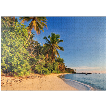 puzzleplate Strand Anse Forbans, Ostküste, Insel Mahe, Seychellen 1000 Puzzle