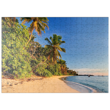 puzzleplate Strand Anse Forbans, Ostküste, Insel Mahe, Seychellen 200 Puzzle