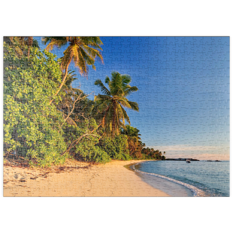 puzzleplate Strand Anse Forbans, Ostküste, Insel Mahe, Seychellen 500 Puzzle