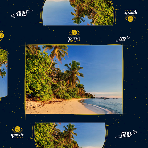 Strand Anse Forbans, Ostküste, Insel Mahe, Seychellen 500 Puzzle Schachtel 3D Modell