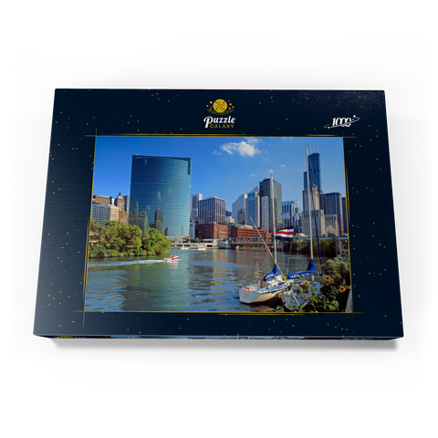 Skyline von Chicago, Illinois, USA 1000 Puzzle Schachtel Ansicht3