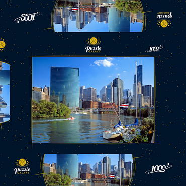 Skyline von Chicago, Illinois, USA 1000 Puzzle Schachtel 3D Modell
