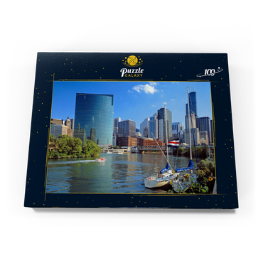Skyline von Chicago, Illinois, USA 100 Puzzle Schachtel Ansicht3