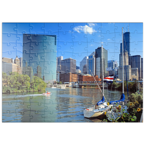 puzzleplate Skyline von Chicago, Illinois, USA 100 Puzzle