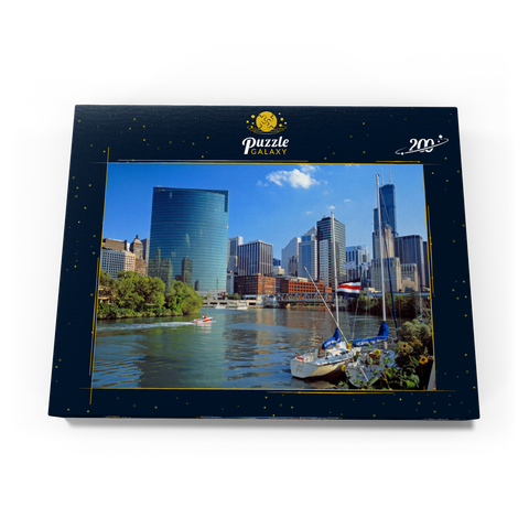 Skyline von Chicago, Illinois, USA 200 Puzzle Schachtel Ansicht3