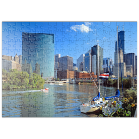 Darstellung des Puzzle-Motivs Skyline von Chicago, Illinois, USA – Puzzleteile: 200
