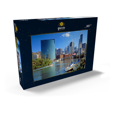 Skyline von Chicago, Illinois, USA 500 Puzzle Schachtel Ansicht2