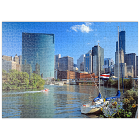 Darstellung des Puzzle Motivs Skyline von Chicago, Illinois, USA - Puzzleteile: 500