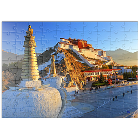 Darstellung des Puzzle Motivs Potala Palast, Winterresidenz des Dalai Lamas, Lhasa, Tibet, China - Puzzleteile: 100