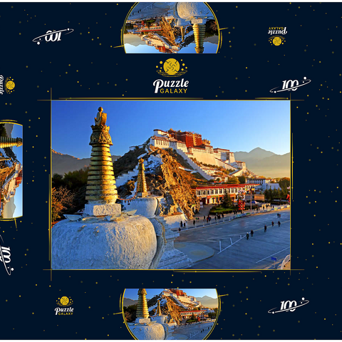 Potala Palast, Winterresidenz des Dalai Lamas, Lhasa, Tibet, China 100 Puzzle Schachtel 3D Modell