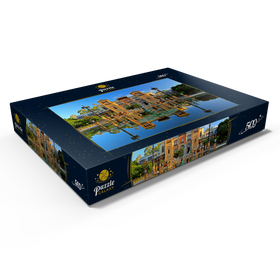 Alternative Darstellung des Puzzle-Motivs Wasserbecken mit dem Mudejar Pavillon im Morgenlicht, Sevilla – Puzzleteile: 500