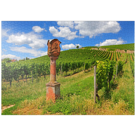 Darstellung des Puzzle Motivs Bildstock im Weinberg bei Schloss Johannisberg in Geisenheim am Rhein - Puzzleteile: 1000