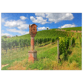 Darstellung des Puzzle-Motivs Bildstock im Weinberg bei Schloss Johannisberg in Geisenheim am Rhein – Puzzleteile: 200