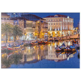 Darstellung des Puzzle Motivs Boote der Moliceiros - Puzzleteile: 100