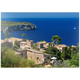 Darstellung des Puzzle-Motivs Blick über Lluc Alcari in die Cala de Deia, Mallorca, Balearen, Spanien – Puzzleteile: 1000