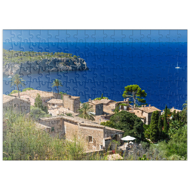 puzzleplate Blick über Lluc Alcari in die Cala de Deia, Mallorca, Balearen, Spanien 200 Puzzle