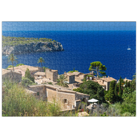 Darstellung des Puzzle-Motivs Blick über Lluc Alcari in die Cala de Deia, Mallorca, Balearen, Spanien – Puzzleteile: 500