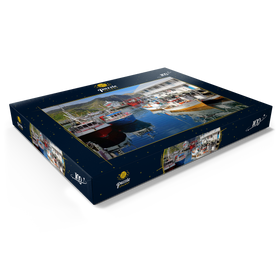 Darstellung des Puzzle Motivs Fischerhafen in Honningsvag, Insel Mageröya, Finnmark, Norwegen - Puzzleteile: 100