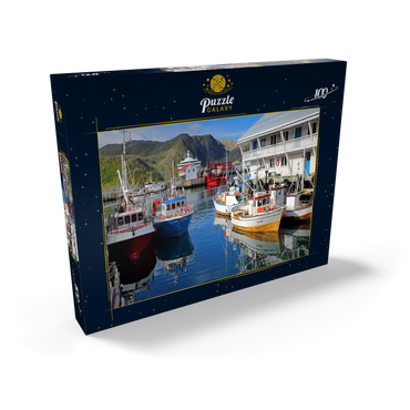 Fischerhafen in Honningsvag, Insel Mageröya, Finnmark, Norwegen 100 Puzzle Schachtel Ansicht2