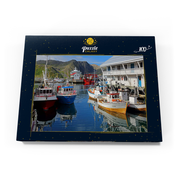 Fischerhafen in Honningsvag, Insel Mageröya, Finnmark, Norwegen 100 Puzzle Schachtel Ansicht3