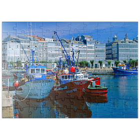Darstellung des Puzzle Motivs Galeriehäuser am Hafen - Puzzleteile: 100