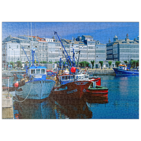 Darstellung des Puzzle Motivs Galeriehäuser am Hafen - Puzzleteile: 500