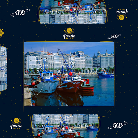 Galeriehäuser am Hafen 500 Puzzle Schachtel 3D Modell