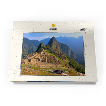 Inka Festung Machu Picchu über dem Urubambatal, Cusco, Provinz Urubamba, Peru 1000 Puzzle Schachtel Ansicht3