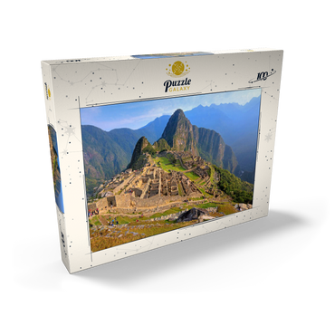 Inka Festung Machu Picchu über dem Urubambatal, Cusco, Provinz Urubamba, Peru 100 Puzzle Schachtel Ansicht2