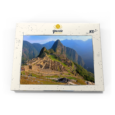 Inka Festung Machu Picchu über dem Urubambatal, Cusco, Provinz Urubamba, Peru 100 Puzzle Schachtel Ansicht3