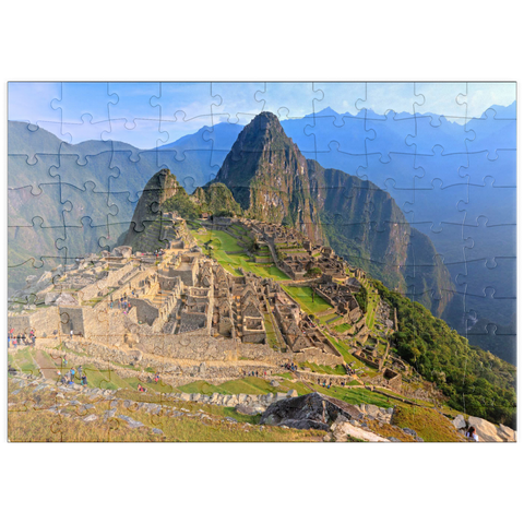 puzzleplate Inka Festung Machu Picchu über dem Urubambatal, Cusco, Provinz Urubamba, Peru 100 Puzzle